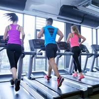 Group fitness treadmill workout