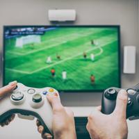 Friends playing video games